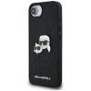 Etui Karl Lagerfeld Fixed Glitter        Karl&Choupette Heads Metal Pin do iPhone 16E / 17E czarny